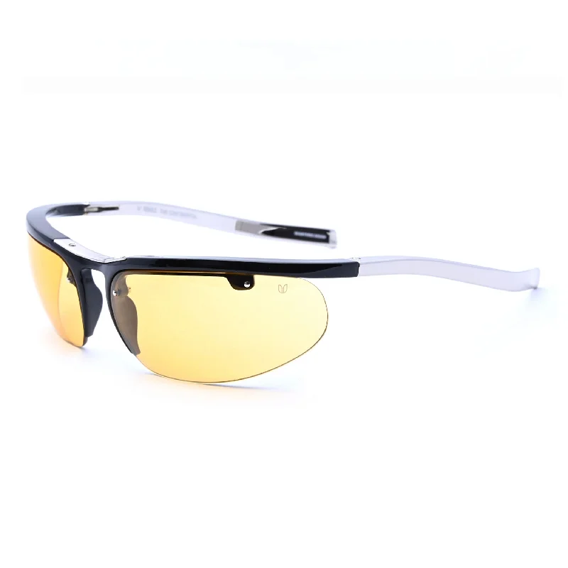 ladies sunglasses wispy build -The Continental™ - Black with Palladium arms - Yellow