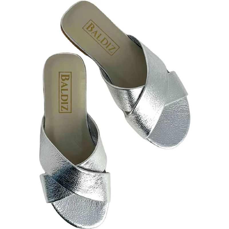 Women’s sandals velcro easy flair -Women's Kate Slide Sandal In Silver