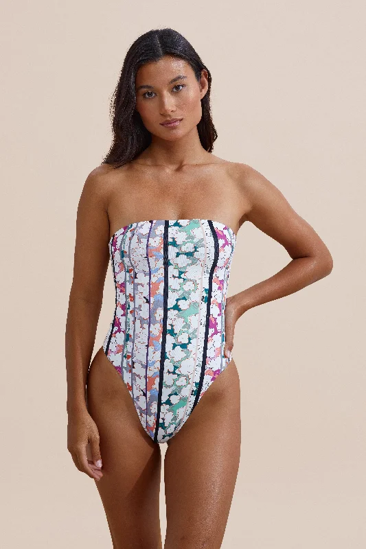 Women’s one-piece swimsuit striped vibe -Paola One Piece - Origami