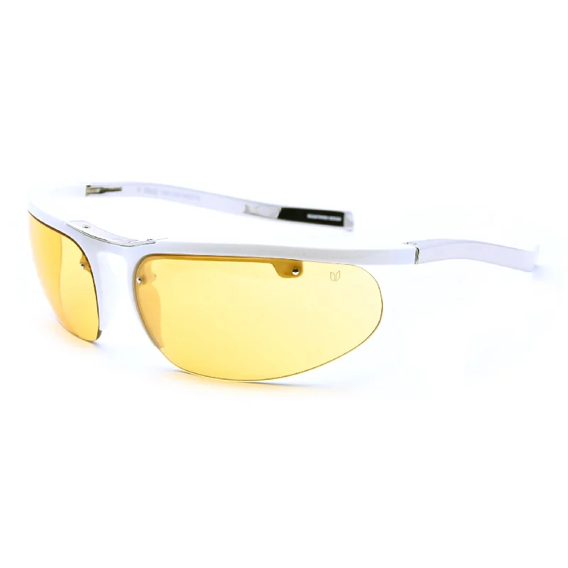 ladies sunglasses prism tint -The Continental™ -White with Palladium arms - Yellow