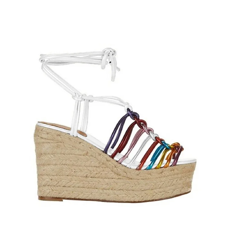 Women’s sandals themed stylish flair -Women's Strappy Wedges Sandal In Rainbow