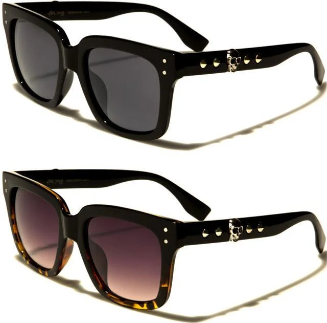 ladies sunglasses deep hues -Gothic Skull Logo classic Sunglasses for Women