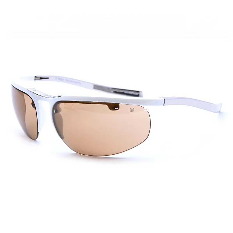 ladies sunglasses upcycled frame -The Continental™ - White with Palladium arms - Bronze