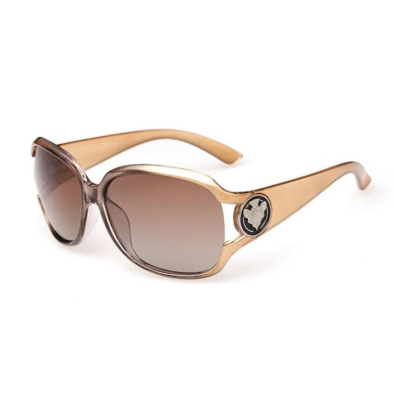 ladies sunglasses slick shine -Women's Designer Butterfly Style UV400 Polaroid Lens Gradient Sunglasses