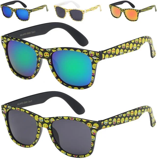 ladies sunglasses steal buy -Emoji Boy's and Girl's Mirror Lens Classic Sunglasses for Kid's