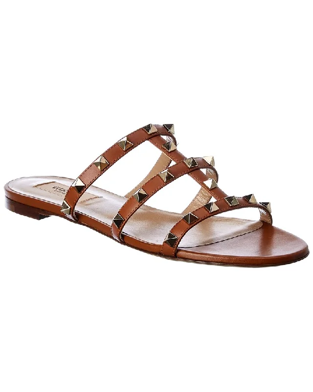 Women’s sandals spring fresh glow -Valentino Rockstud Caged Leather Sandal