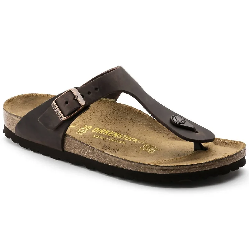 Women’s sandals desert trek chic -Gizeh Oiled Leather Sandal in Habana