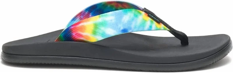 Women’s sandals handmade unique chic -Women's Chillos Flip-Flop In Dark Tie Dye