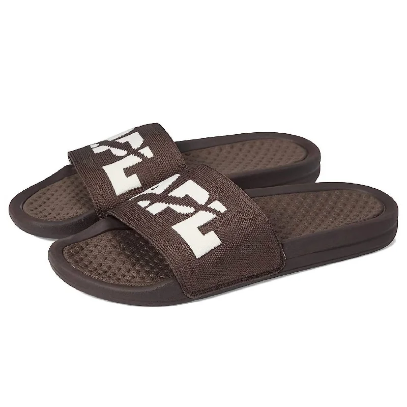 Women’s sandals ventilated cool flair -Women's Big Logo Techloom Slide In Chocolate/pristine