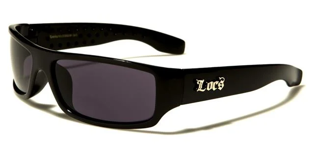 ladies sunglasses 90s throwback -Children's Black Wrap LOCS Sunglasses for Boy's and Girl's