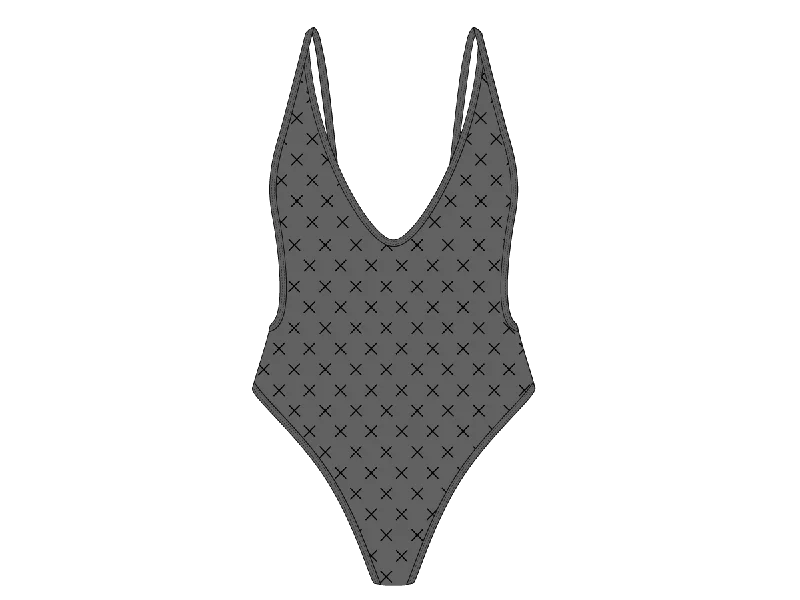 Women’s one-piece swimsuit eco-friendly -Black-Grey Logo Print Retro One-Piece