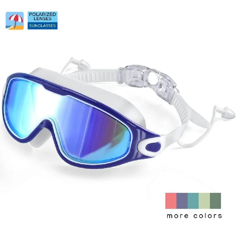 ladies sunglasses full shade -Swim Goggles with Ear Plugs UV Protection No Leaking Anti Fog Lens Swimming Glasses