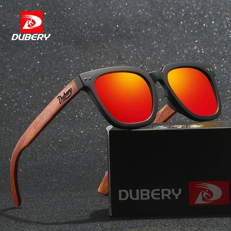 ladies sunglasses fuzzy finish -DUBERY Natural Wooden Sunglasses Men Polarized Fashion Sun Glasses Original Wood Oculos De Sol Masculino UV400 117