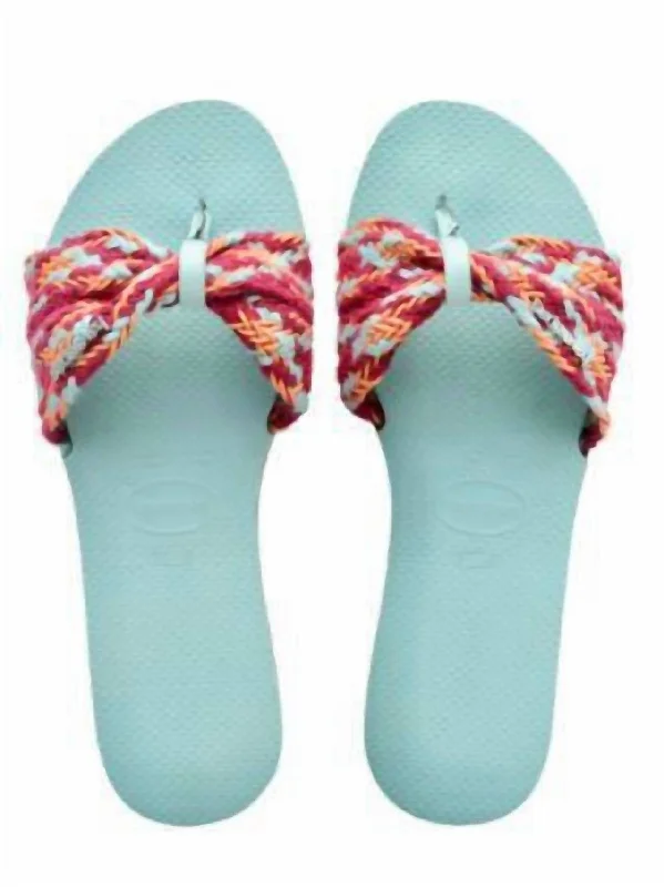 Women’s sandals wide width chic glow -Woven Strap Sandal In Sky Blue