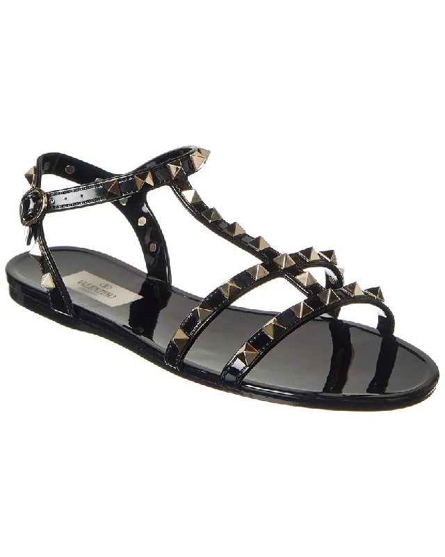 Women’s sandals nautical sailor glow -Valentino Rockstud Caged Rubber Sandal