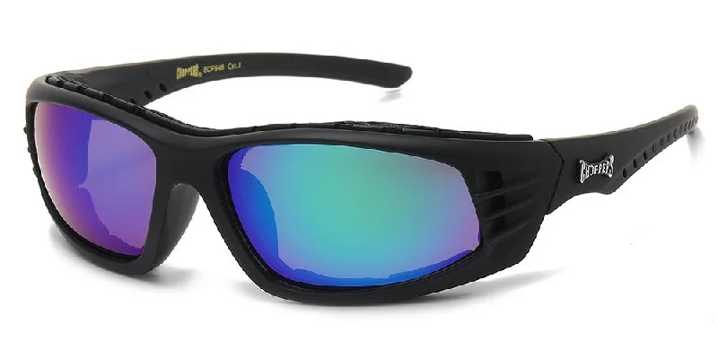 Matt Black/Green & Blue Mirror Lens