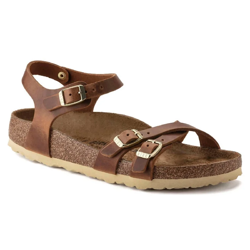 Women’s sandals tall elegant glow -Women's Kumba Sandals In Cognac