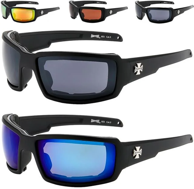 ladies sunglasses lucid frame -Chopper Motorcycle Riding Sports Goggles Foam Padded Sunglasses