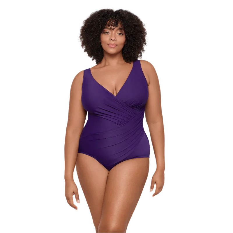 Women’s one-piece swimsuit seamless glow -Miraclesuit Solid Womens Oceanus One Piece Swimsuit - Mulberry