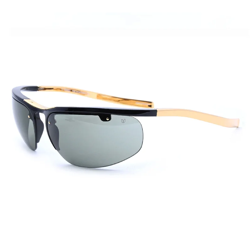 ladies sunglasses sold fast -The Continental™ - Black with Gold arms - Olive Green