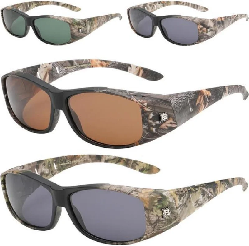 ladies sunglasses bold grip -Unisex Camo Polarized Cover Over Fit Over your Glasses Sunglasses OTG Camouflage Fishing