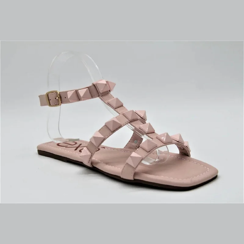 Women’s sandals high heel glamour -Studded Sandals In Pink