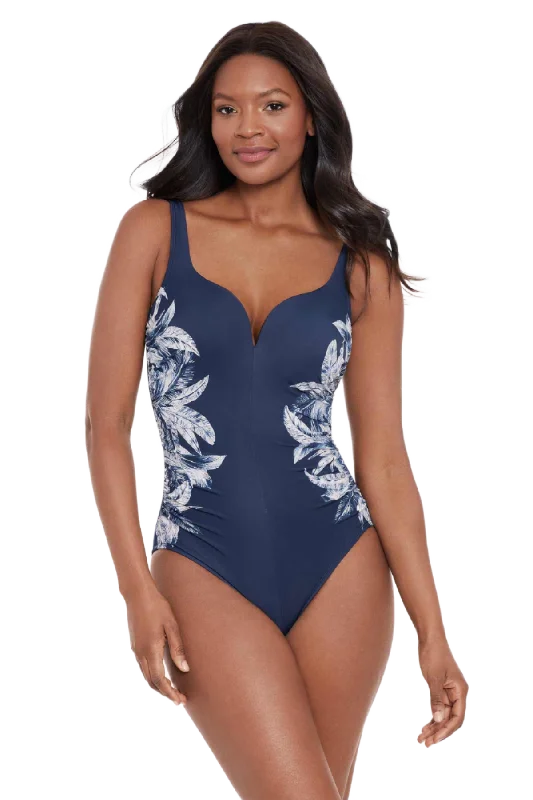 Women’s one-piece swimsuit scalloped edge -Miraclesuit Temptress One Piece Swimsuit- Tropica Toile