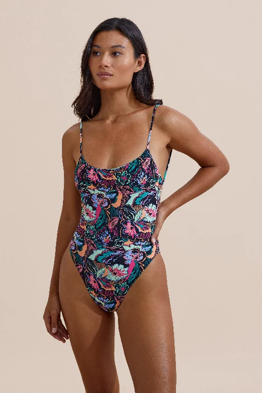 Women’s one-piece swimsuit eco-friendly -Surya One Piece - Tropical Sketch