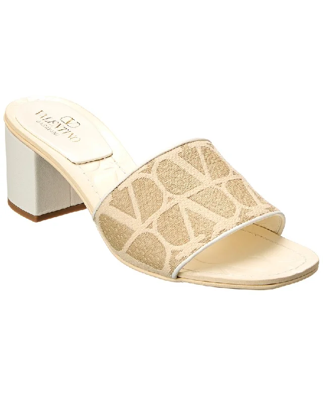 Women’s sandals chic minimalist glow -Valentino VLogo 50 Toile Iconographe Sandal