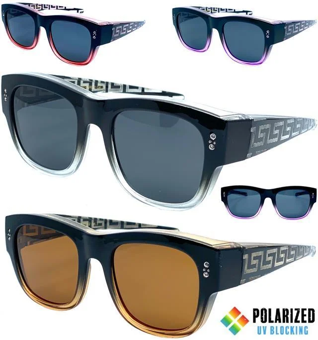 ladies sunglasses sunken lenses -Women's Polarised Butterfly Fit Over Sunglasses Cover Over Glasses Diamante