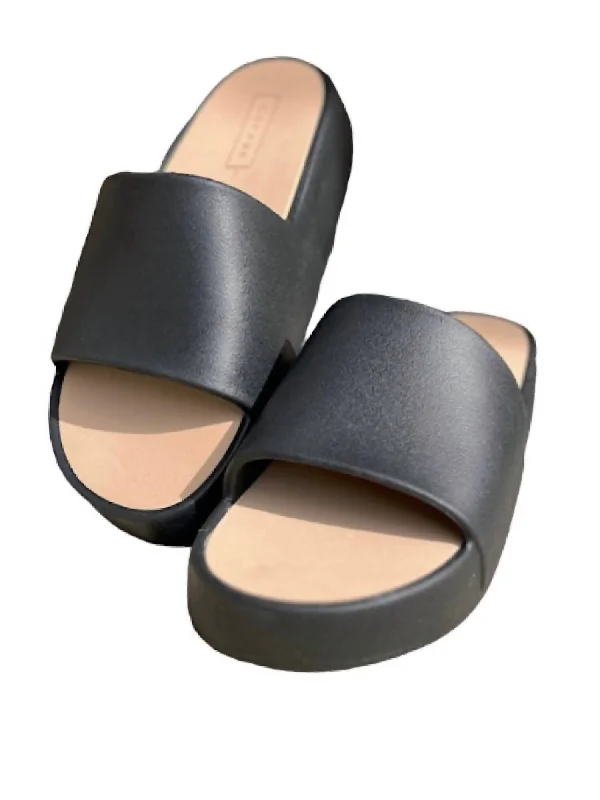 Women’s sandals bronze warm shine -Women's Popsicle Slides Sandal In Black