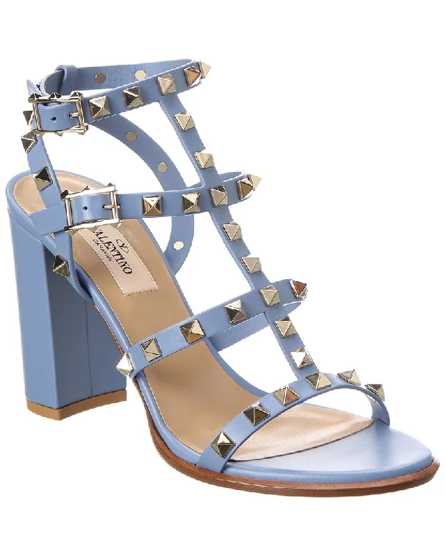 Women’s sandals budget friendly flair -Valentino Rockstud Caged 90 Leather Ankle Strap Sandal