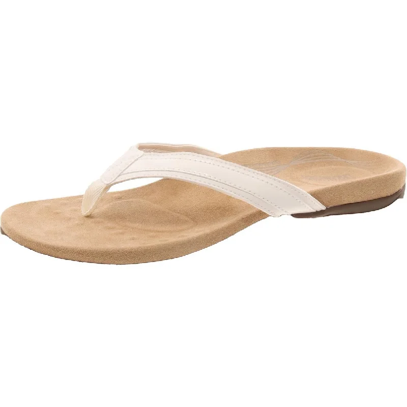 Women’s sandals muted calm glow -Womens Faux Leather Slip On Thong Sandals