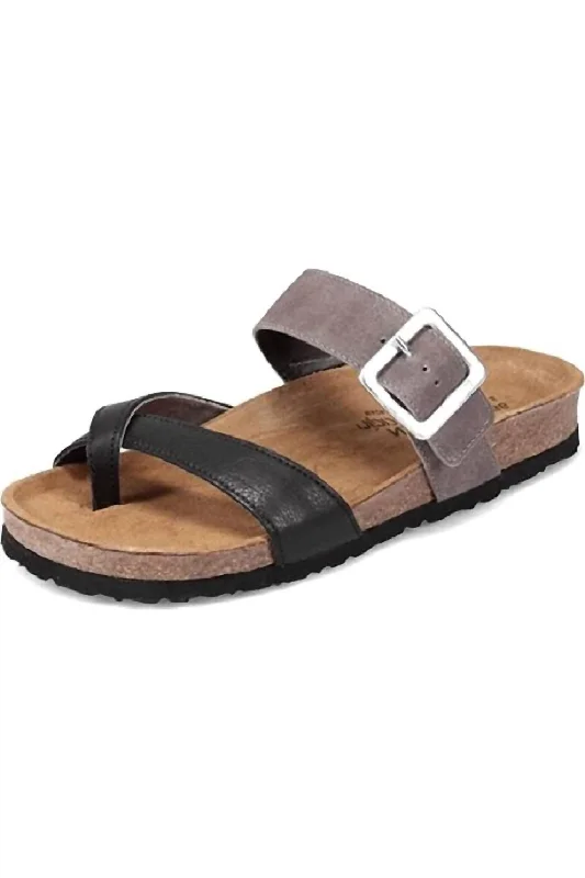 Women’s sandals sunrise bright flair -Fresno In Blk Sft Lthr Taupe Gry