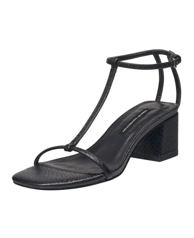 Women’s sandals charcoal deep glow -French Connection Women's Textured Snake Sandal