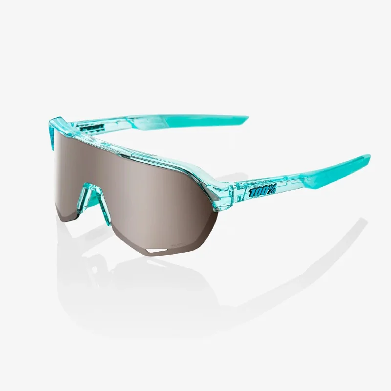 ladies sunglasses pre book -100% S2 - Polished Translucent Mint - HiPER Silver Mirror Lens