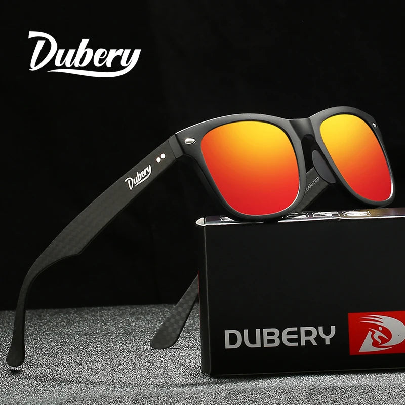 ladies sunglasses twilight gradient -DUBERY Carbon Fiber Sunglasses Vintage Polarized Men's Sun Glasses For Men Driving Black Square Oculos Male 6 Colors Model 755