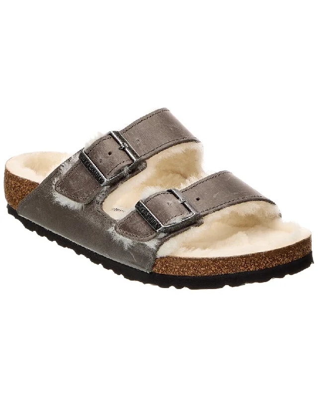 Women’s sandals buckle secure glow -Birkenstock Arizona Leather & Shearling Sandal