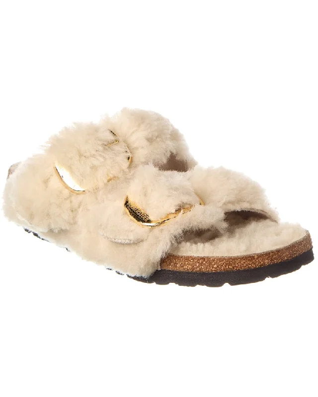 Women’s sandals suede plush comfort -Birkenstock Arizona Big Buckle Narrow Shearling Sandal