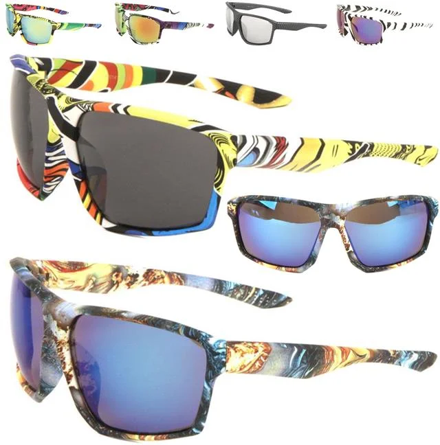 ladies sunglasses shell detail -Oversized Sports Wrap Surfer skateboarding Graffiti Street Sunglasses