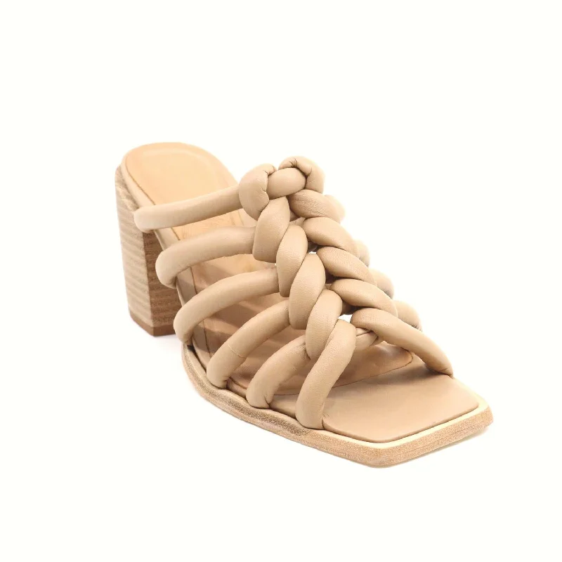 Women’s sandals T-strap modern chic -Women's Helena Nude Sandals In Gold