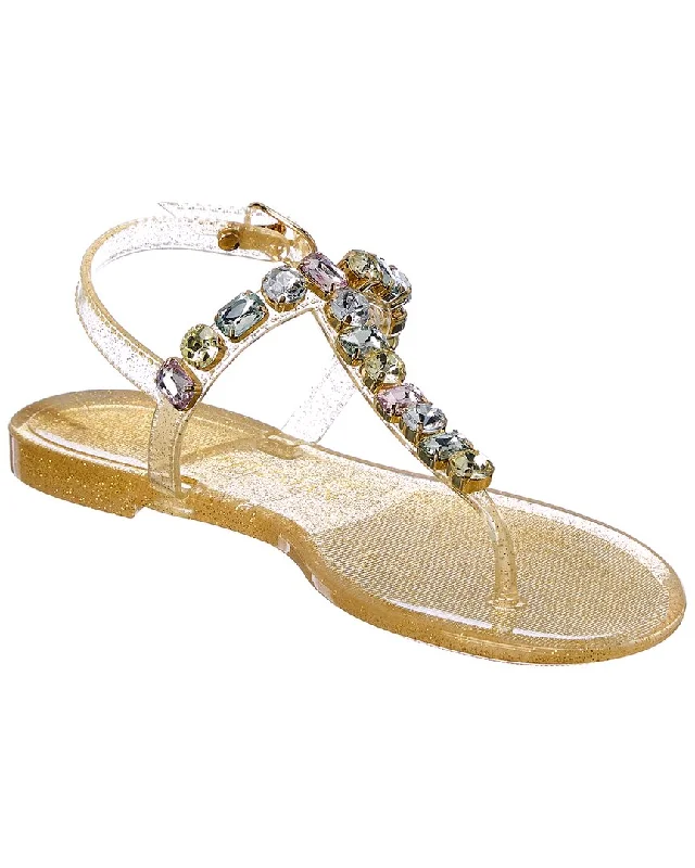 Women’s sandals sequined shine chic -Stuart Weitzman Jaide Gem Jelly Flat