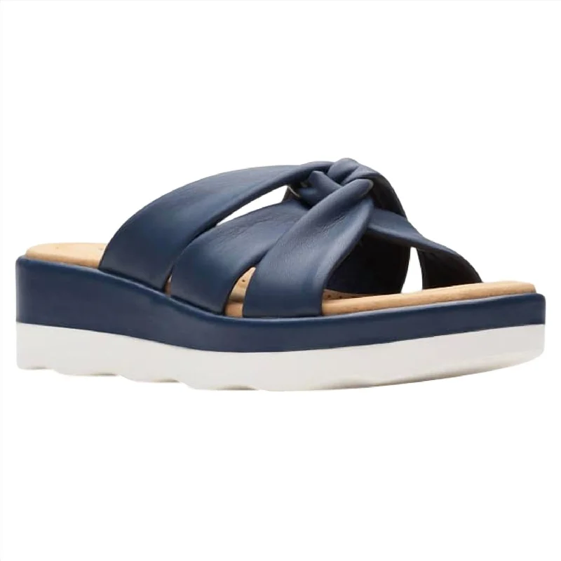 Women’s sandals luxury label chic -Women's Clara Charm Edge Sandal In Navy Synthetic