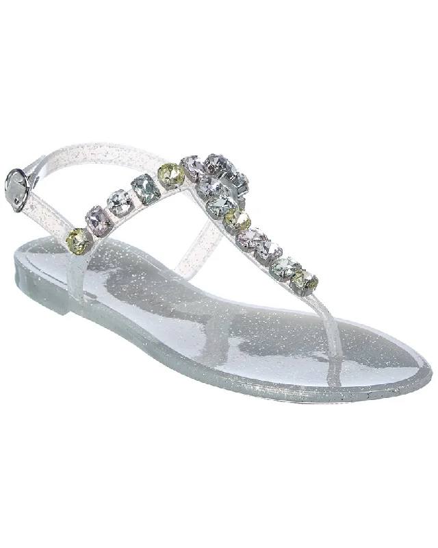 Women’s sandals flexible sleek chic -Stuart Weitzman Jaide Gem Jelly Flat