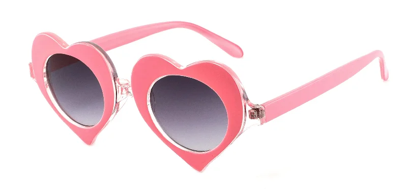 ladies sunglasses glossy black -P29 - HEART SHAPE (12 PCS)