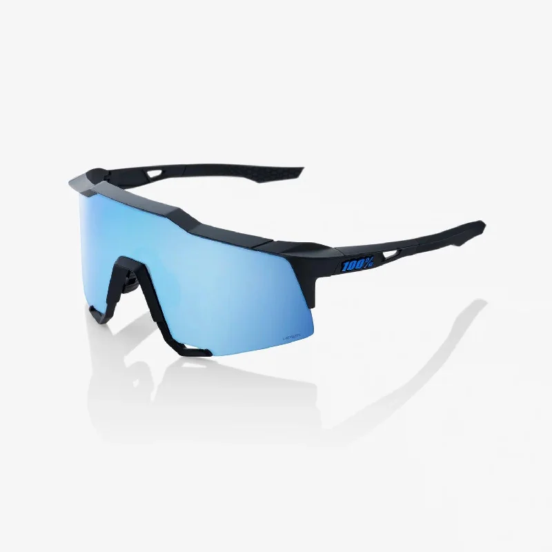 ladies sunglasses pack slim -100 Percent Sunglasses - SPEEDCRAFT - Matte Black - HiPER Blue Multilayer Mirror Lens