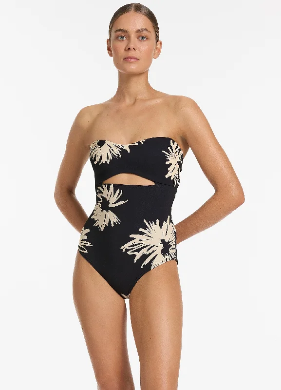 Women’s one-piece swimsuit party splash -Zoa Cut Out Bandeau One Piece - Black