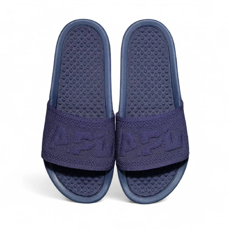 Women’s sandals hard sole grip flair -Women's Big Logo Techloom Slide In Navy