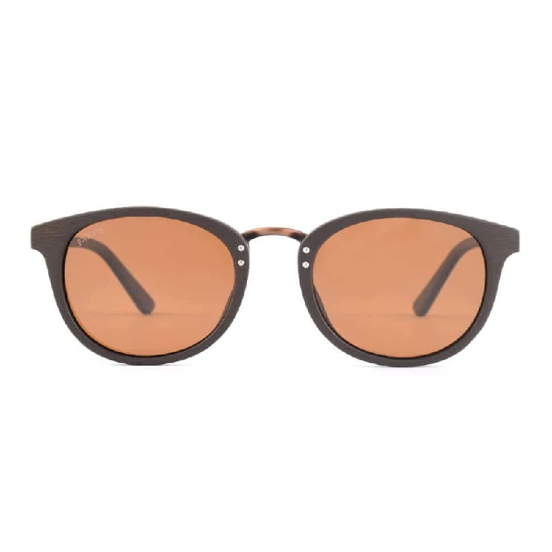 ladies sunglasses wide round frame -Hefe - Wooden Sunglasses