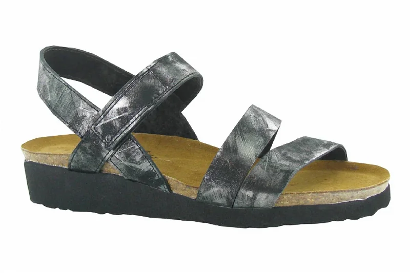 Women’s sandals resort sleek style -Women's Kayla Sandal In Metallic Onyx Lthr